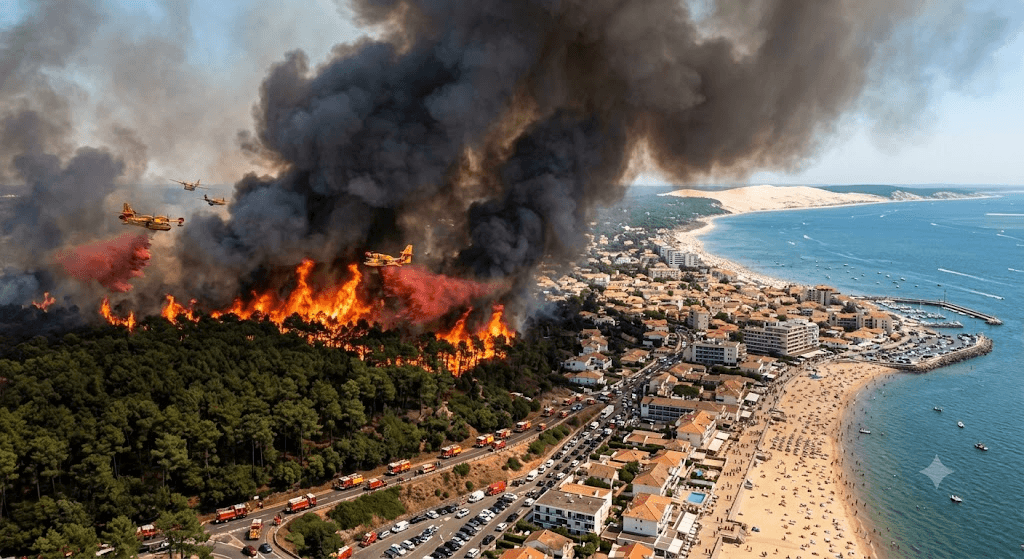 Inferno in France: 20,000 Evacuated as Hundreds of Firefighters Battle Raging Wildfire at Tourist Hotspot Inferno in France: 20,000 Evacuated as Hundreds of Firefighters Battle Raging Wildfire at Tourist Hotspot
