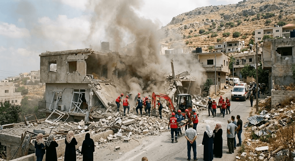 Israeli Airstrike Targets Building in Southern Lebanon Town of Arabsalim Israeli Airstrike Targets Building in Southern Lebanon Town of Arabsalim