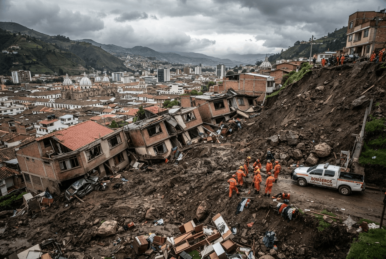 Urban Edge Disaster: Slope Collapse Destroys Suburban Homes and Infrastructure in Cuenca, Leaving Four Dead Urban Edge Disaster: Slope Collapse Destroys Suburban Homes and Infrastructure in Cuenca, Leaving Four Dead