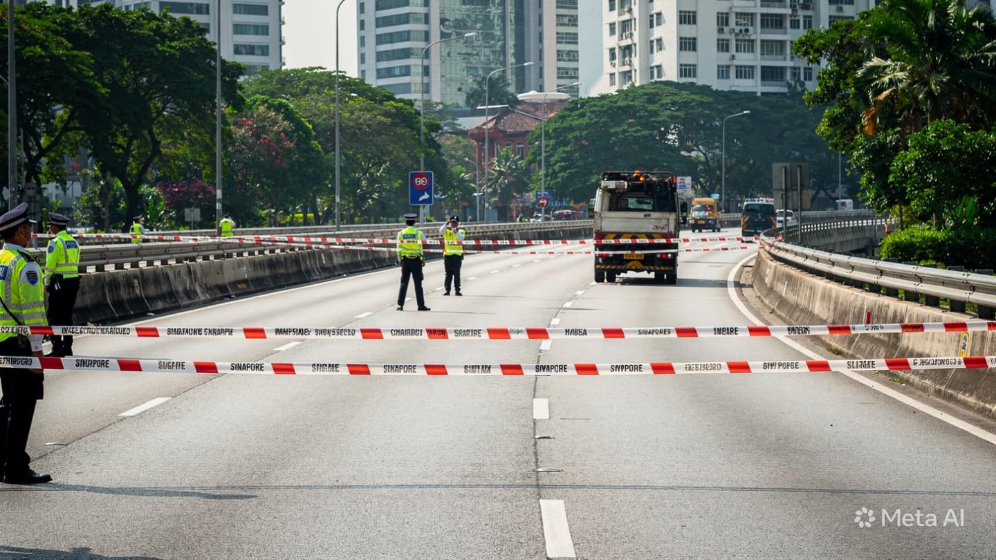 Traffic Fatality In Singapore: Motorcyclist Killed In Brutal Collision Involving Large Heavy Transport Vehicle Traffic Fatality In Singapore: Motorcyclist Killed In Brutal Collision Involving Large Heavy Transport Vehicle