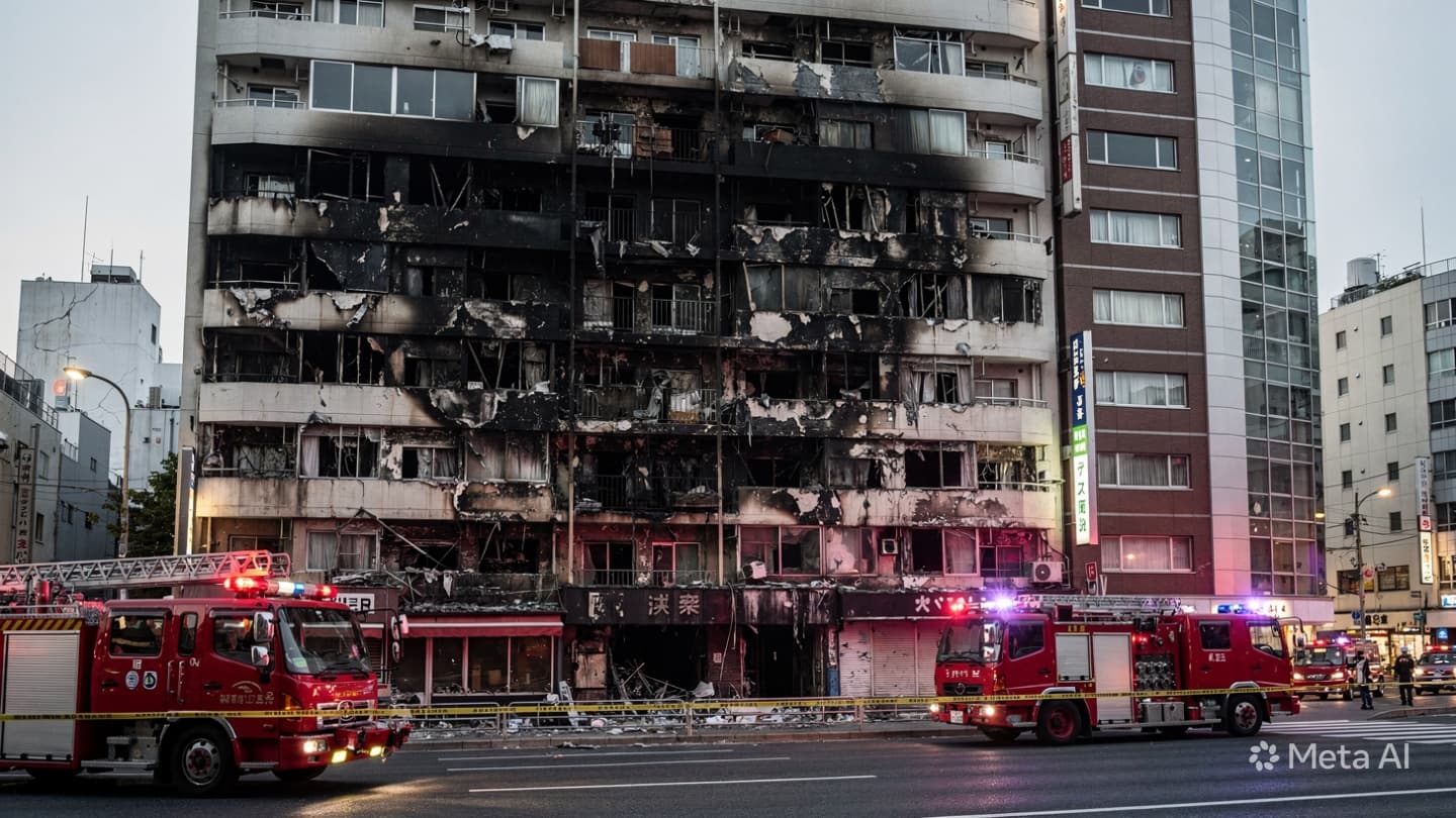 Tokyo Fire Tragedy: One Dead After Apartment Blaze Engulfs Residential Building in Shinjuku District Tokyo Fire Tragedy: One Dead After Apartment Blaze Engulfs Residential Building in Shinjuku District
