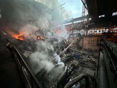 Russia Hits Steel Plant in New Strikes on Ukraine, Kyiv Attacks Moscow Region Russia Hits Steel Plant in New Strikes on Ukraine, Kyiv Attacks Moscow Region