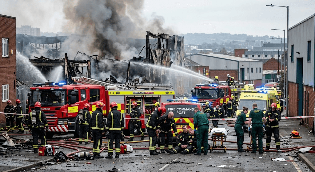 3 Firefighters Hospitalized After Battling Fierce West Midlands Blazes 3 Firefighters Hospitalized After Battling Fierce West Midlands Blazes