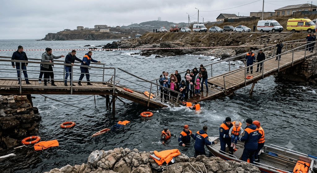 Horror near Vladivostok: Bridge Collapse Plunges 20 Into the Sea, Injuring Children Horror near Vladivostok: Bridge Collapse Plunges 20 Into the Sea, Injuring Children