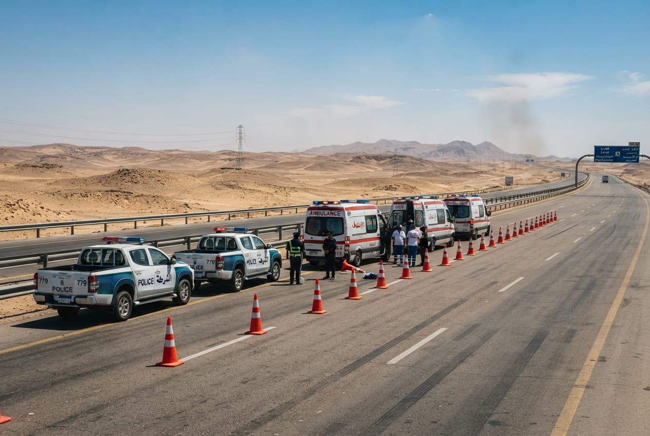 Desert Road Collision: Eight Passengers Killed in Head-On Microbus Crash Along Cairo-Alexandria Highway Desert Road Collision: Eight Passengers Killed in Head-On Microbus Crash Along Cairo-Alexandria Highway