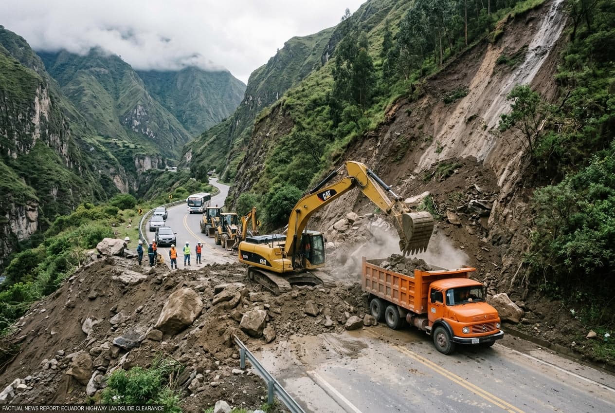 Heavy Rain Block Highways: Flash Floods and Mudslides Sever Key Corridors Across Central Ecuador Heavy Rain Block Highways: Flash Floods and Mudslides Sever Key Corridors Across Central Ecuador