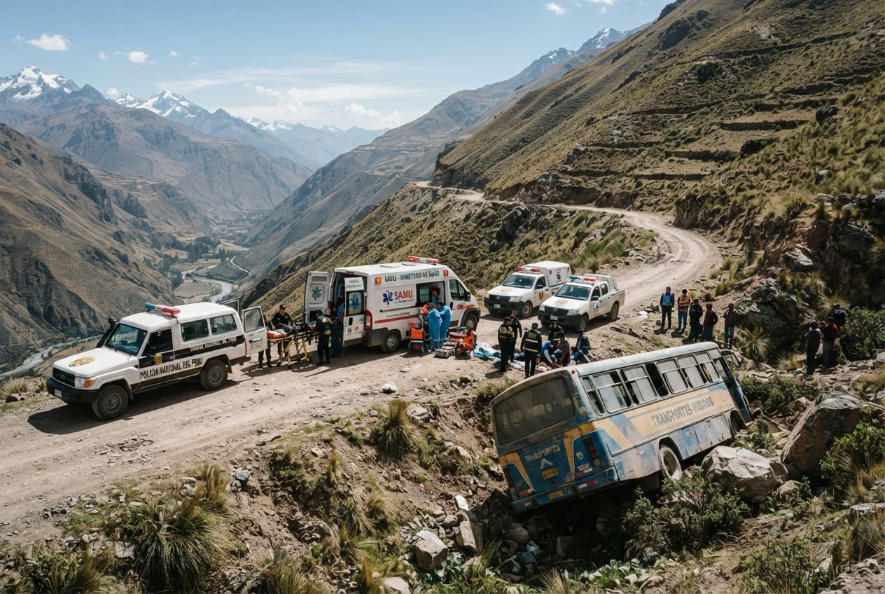 Mountain Bus Disaster: High-Speed Passenger Vehicle Plunges Down Steep Ravine Leaving Twenty-Two Dead Mountain Bus Disaster: High-Speed Passenger Vehicle Plunges Down Steep Ravine Leaving Twenty-Two Dead