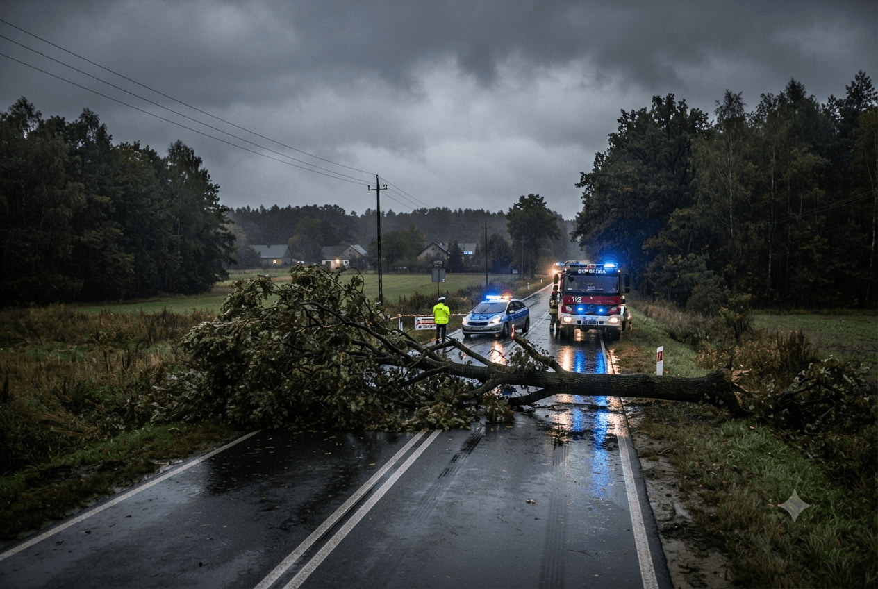 Severe Storm Disruption: Falling Trees Kill Two Motorists During Violent Summer Storms Across Central Poland Severe Storm Disruption: Falling Trees Kill Two Motorists During Violent Summer Storms Across Central Poland