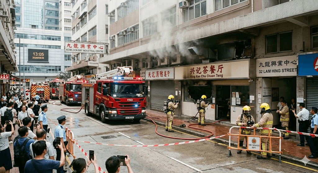 Breaking: Firefighters Rush to Scene After Kitchen Fire Erupts at Kowloon Bay Restaurant Breaking: Firefighters Rush to Scene After Kitchen Fire Erupts at Kowloon Bay Restaurant