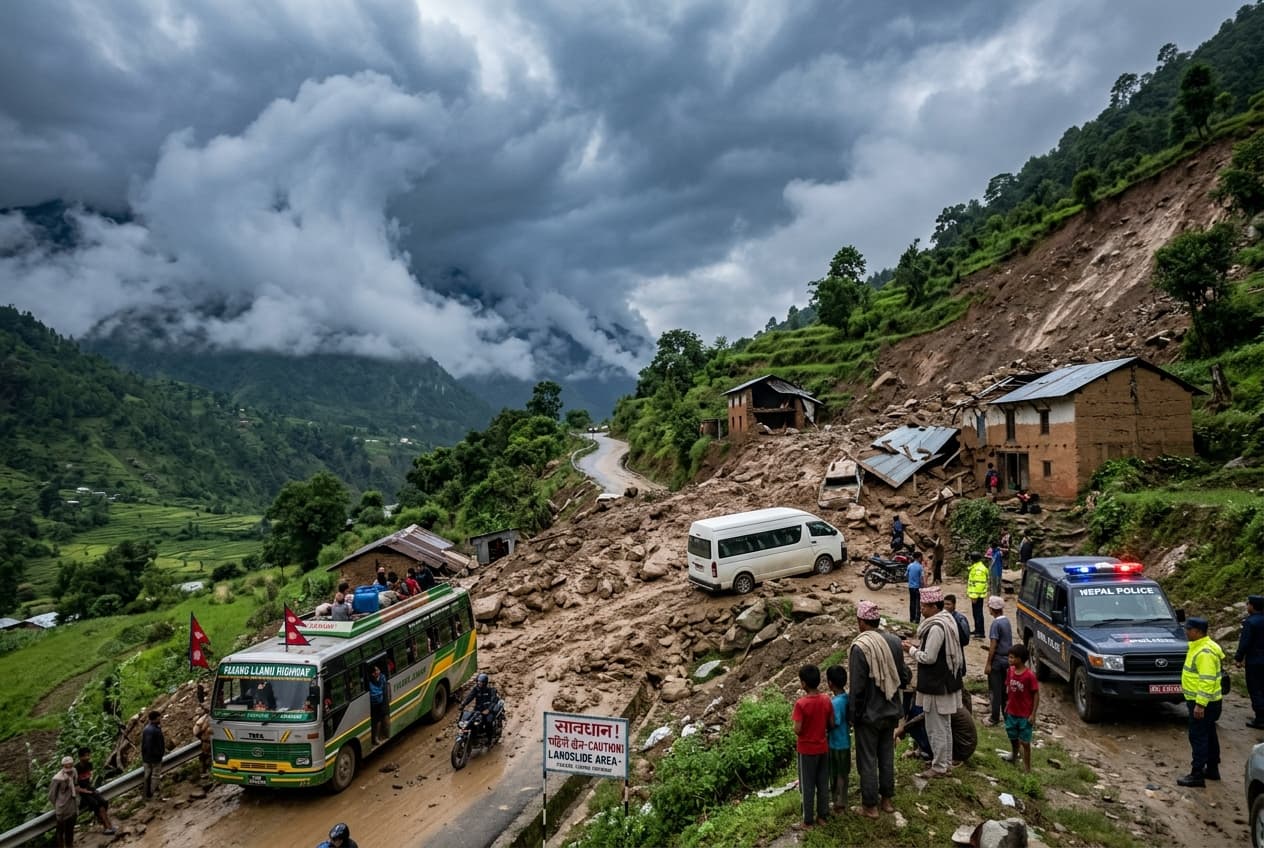 Severe Rains Batter Nepal: Mudslides Kill Three, Hundreds Stranded as Mountain Roads Collapse Overnight Severe Rains Batter Nepal: Mudslides Kill Three, Hundreds Stranded as Mountain Roads Collapse Overnight