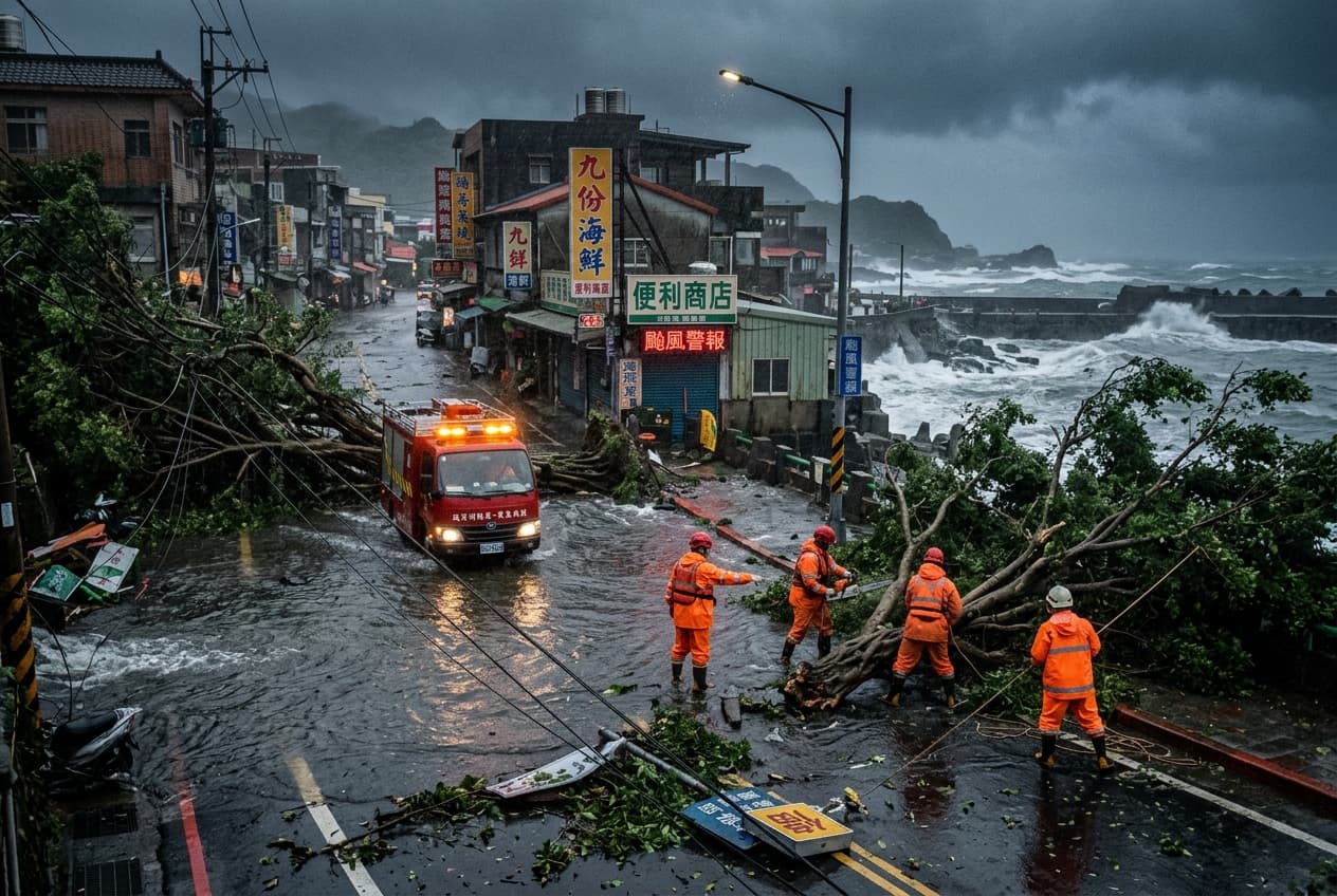 Typhoon Champi Hits Taiwan Coast: One Dead, Dozens Hurt as Gales Rip Through Districts Typhoon Champi Hits Taiwan Coast: One Dead, Dozens Hurt as Gales Rip Through Districts