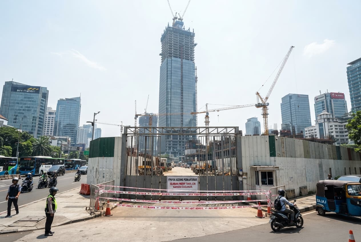 Urban Building Crisis: Construction Worker Plunges to Death from Multi-Story Site in Jakarta Urban Building Crisis: Construction Worker Plunges to Death from Multi-Story Site in Jakarta