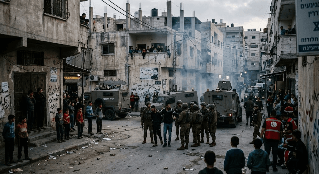 Tensions Flare in West Bank as Israeli Forces Detain Two During Large-Scale Askar al-Jadid Raid Tensions Flare in West Bank as Israeli Forces Detain Two During Large-Scale Askar al-Jadid Raid