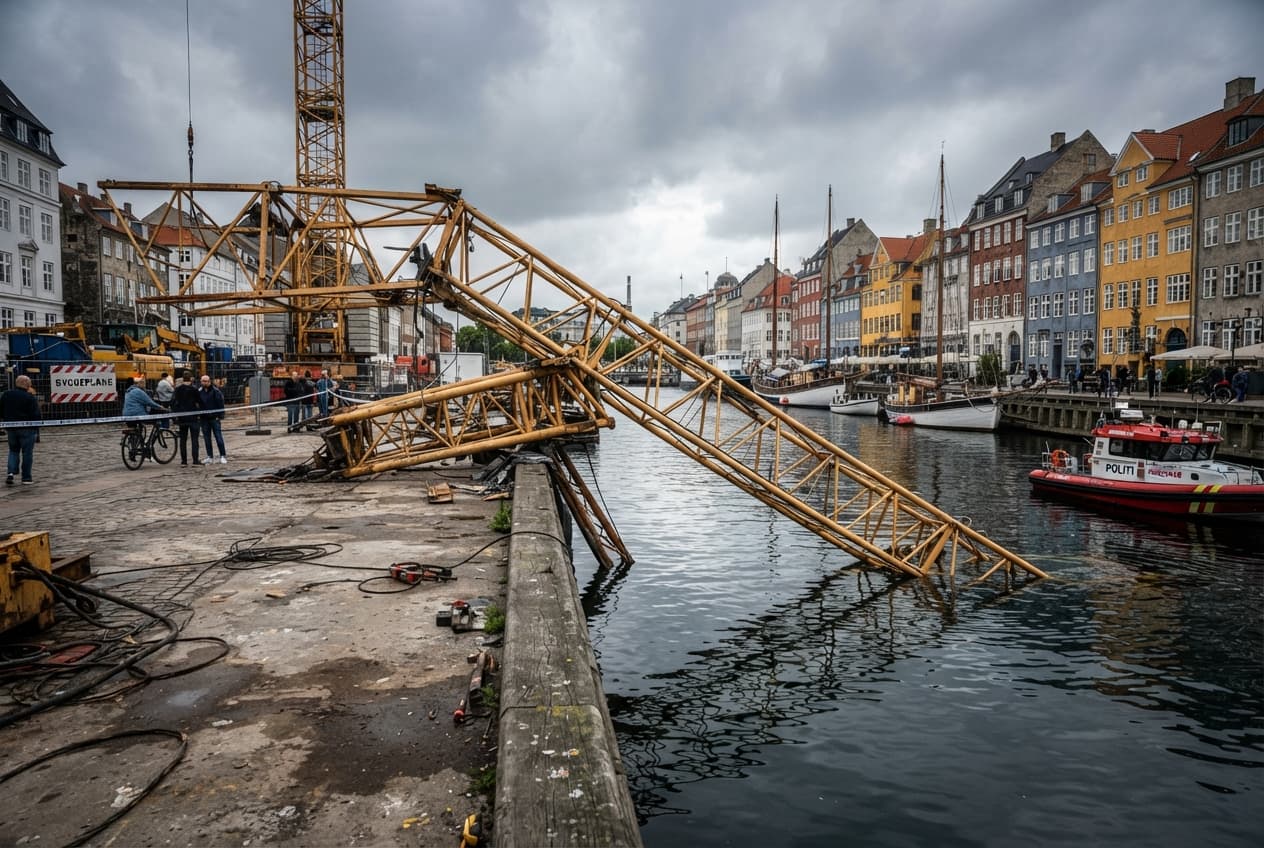 Copenhagen Crane Collapse: Harbor Construction Accident Sends Heavy Metal Crashing Into Waterways Copenhagen Crane Collapse: Harbor Construction Accident Sends Heavy Metal Crashing Into Waterways