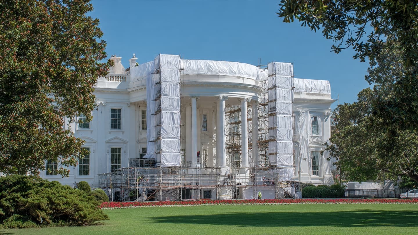 Behind the Tarps: The White House Undergoes a Transformation Behind the Tarps: The White House Undergoes a Transformation