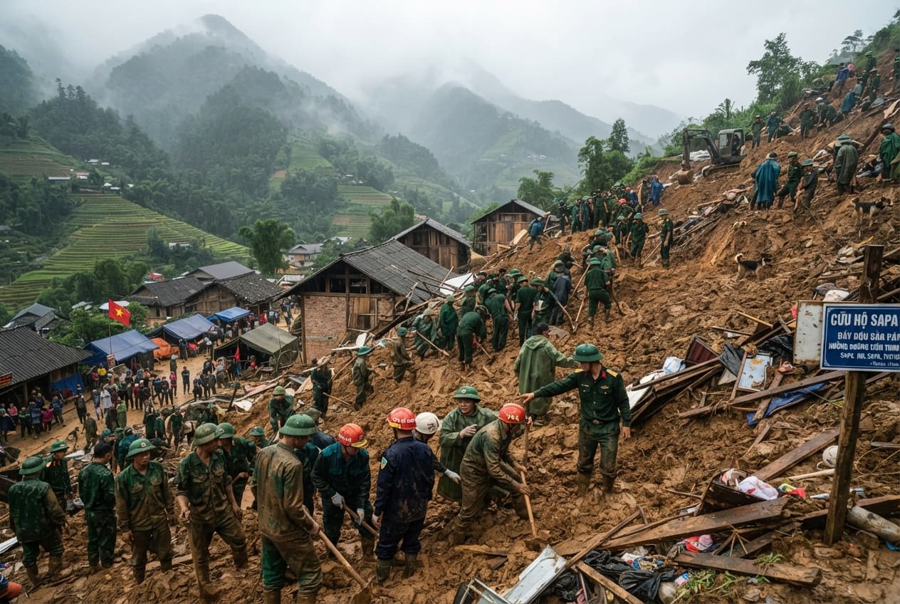 Six Dead In Sapa Landslide, Sudden Hillside Collapse Buries Homes In Northern Vietnam Tourist Town Six Dead In Sapa Landslide, Sudden Hillside Collapse Buries Homes In Northern Vietnam Tourist Town