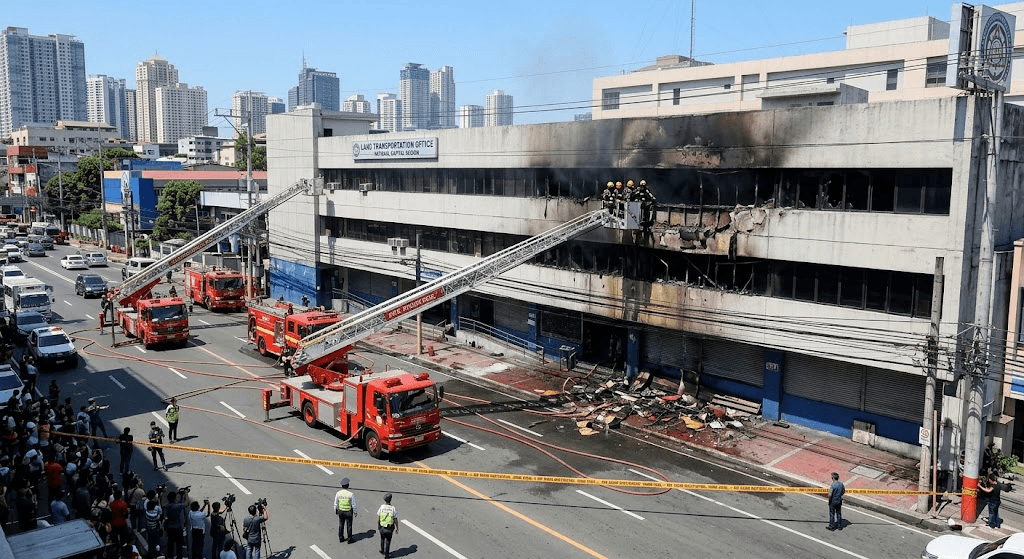 Fire Hits LTO-NCR Building on G. Araneta Avenue in Quezon City Fire Hits LTO-NCR Building on G. Araneta Avenue in Quezon City