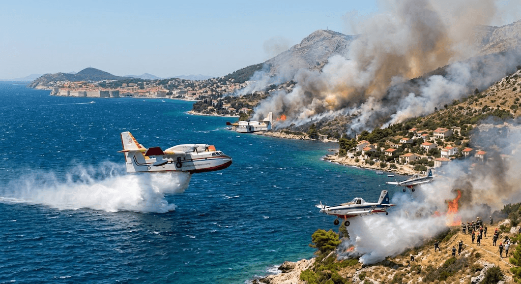 Wings of Courage: Croatian Pilots Battle Relentless Wildfires Across Dalmatia Wings of Courage: Croatian Pilots Battle Relentless Wildfires Across Dalmatia