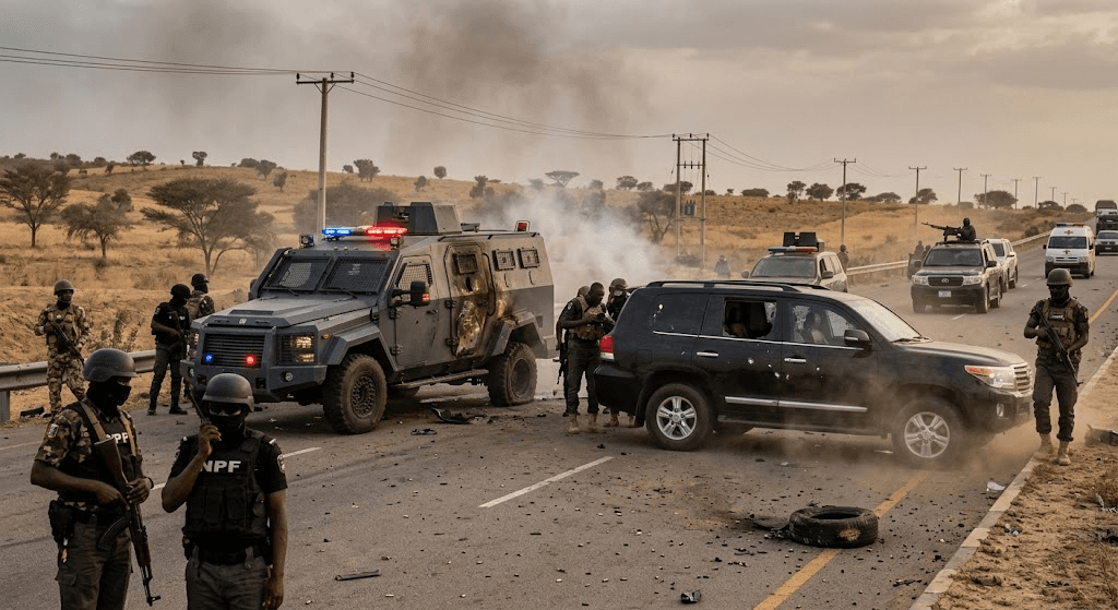 Bomb Explosion Targets APC Governorship Candidate's Convoy in Borno Bomb Explosion Targets APC Governorship Candidate's Convoy in Borno