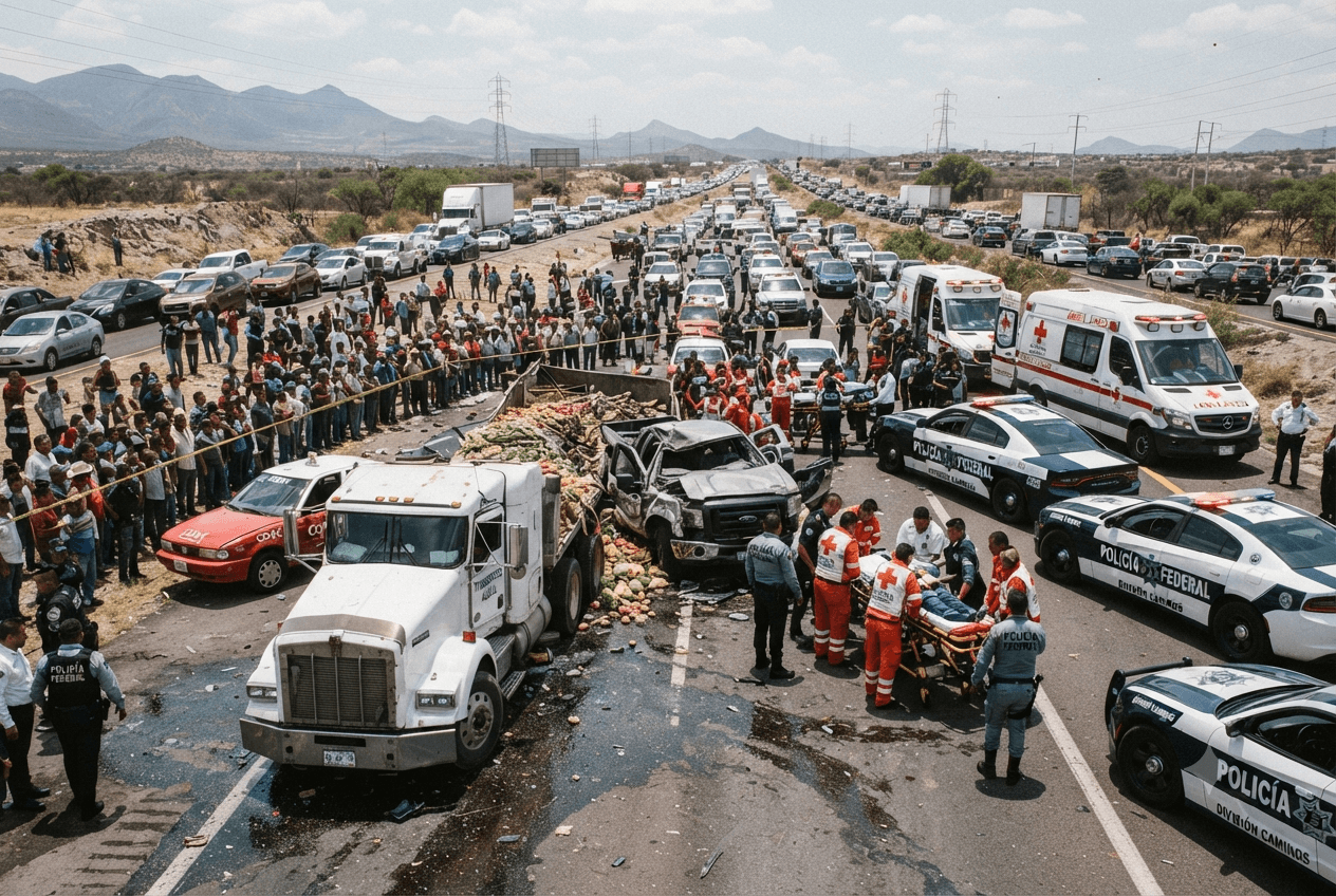 Fatal Road Disaster in Mexico: Northern Highway Collision Leaves Six Deceased and Fourteen Wounded Fatal Road Disaster in Mexico: Northern Highway Collision Leaves Six Deceased and Fourteen Wounded
