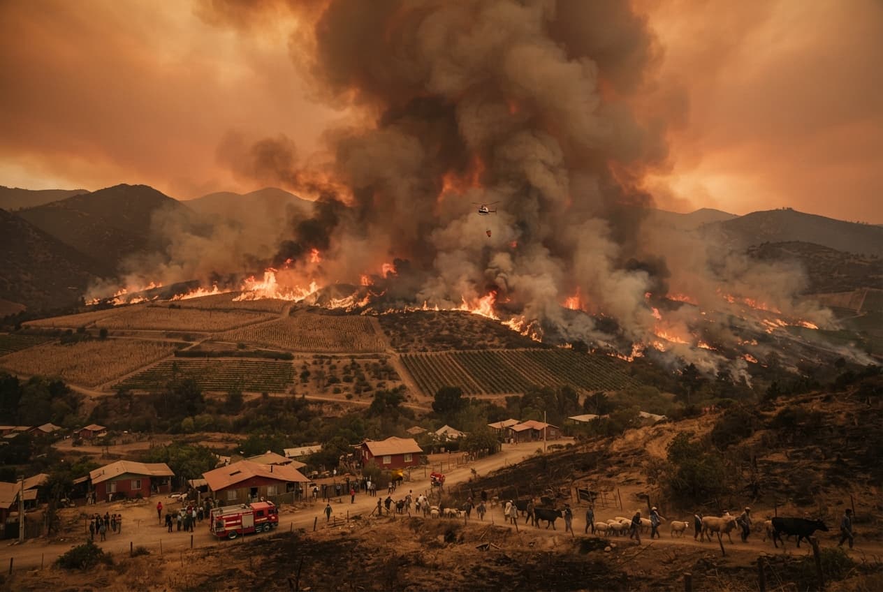 Rural Wildfire Tragedy: Raging Flames Overrun Agricultural Land In Chile Leaving Four Farmworkers Dead Rural Wildfire Tragedy: Raging Flames Overrun Agricultural Land In Chile Leaving Four Farmworkers Dead