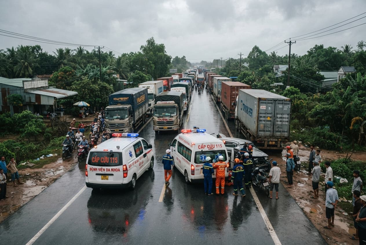 Two Dead In Highway 1A Pileup, Ten Injured As Multiple Vehicles Collide On Major Transport Route Two Dead In Highway 1A Pileup, Ten Injured As Multiple Vehicles Collide On Major Transport Route