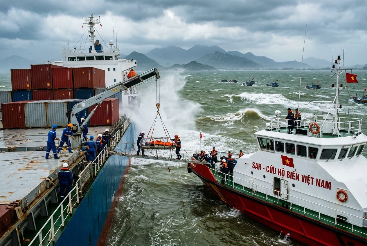 Vietnamese Maritime Forces Rescue Foreign Crew Member Suffering Severe Illness At Sea, Rushed To Hospital Vietnamese Maritime Forces Rescue Foreign Crew Member Suffering Severe Illness At Sea, Rushed To Hospital