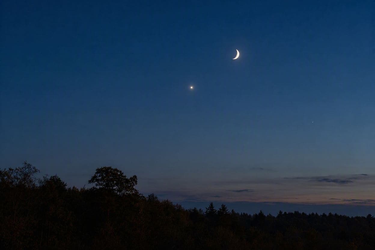 Moon Meets Venus and Spica in Stunning Evening Display Moon Meets Venus and Spica in Stunning Evening Display