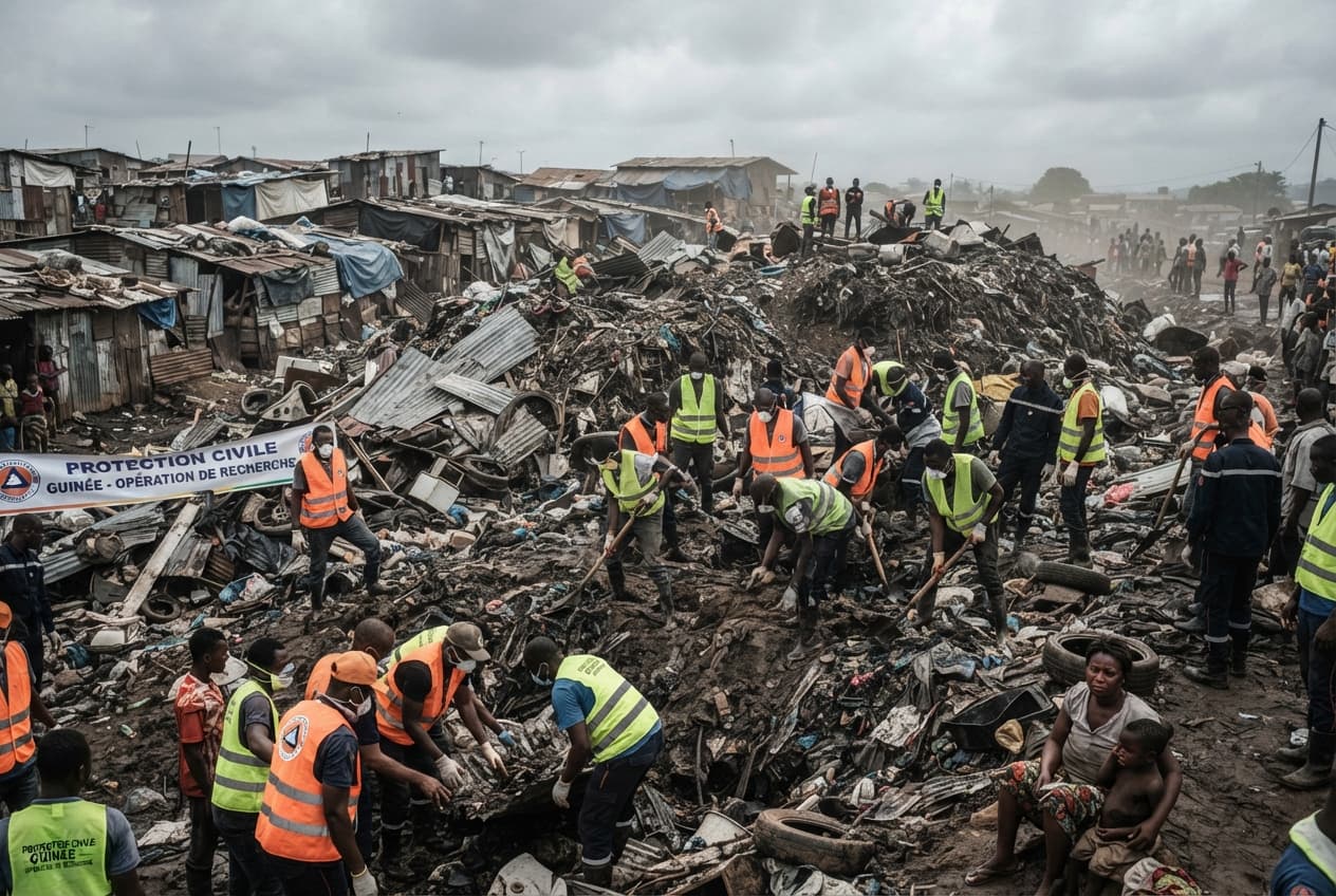 Conakry Landfill Collapse Tragedies: Thirty Dead as Massive Rubbish Mound Buries Homes Conakry Landfill Collapse Tragedies: Thirty Dead as Massive Rubbish Mound Buries Homes