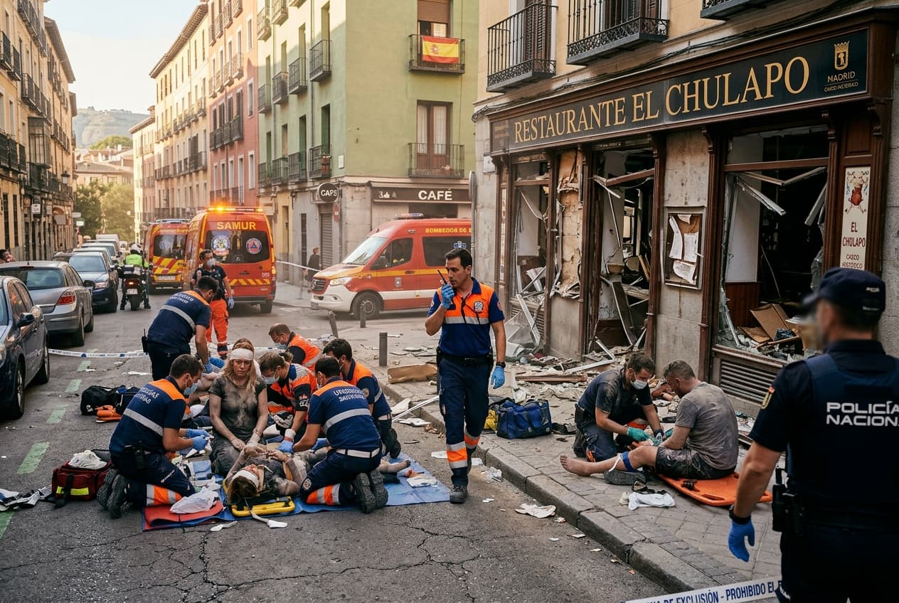 Gas Leak Turns to Blast: Commercial Kitchen Explosion Destroys Storefront, Injures Five Bystanders on Sidewalk Gas Leak Turns to Blast: Commercial Kitchen Explosion Destroys Storefront, Injures Five Bystanders on Sidewalk