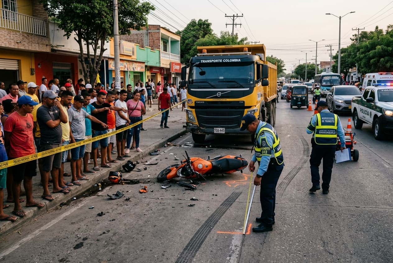 Motorcycle Slams Into Cargo Truck In Barranquilla, Two Riders Killed On Busy Avenue Motorcycle Slams Into Cargo Truck In Barranquilla, Two Riders Killed On Busy Avenue