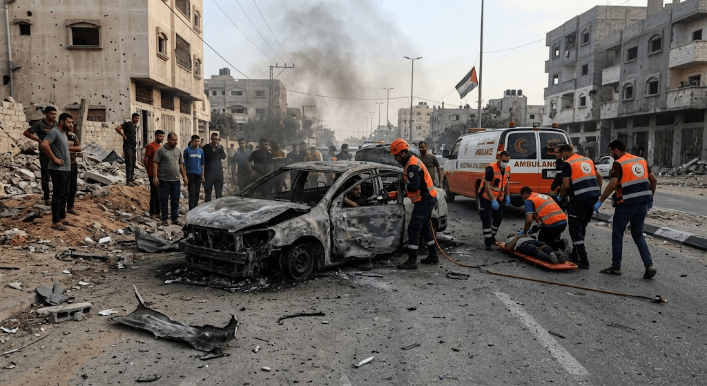 Tragedy in Khan Younis: Deadly Airstrike Hits Civilian Vehicle in Southern Gaza Tragedy in Khan Younis: Deadly Airstrike Hits Civilian Vehicle in Southern Gaza