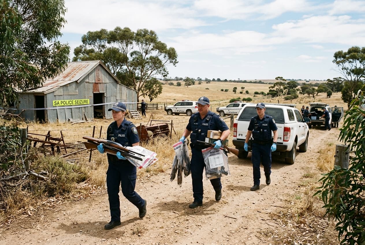 Man Seized With Illegal Weapons Cache After Violent Altercation, Police Raid Property In Port Pirie Man Seized With Illegal Weapons Cache After Violent Altercation, Police Raid Property In Port Pirie