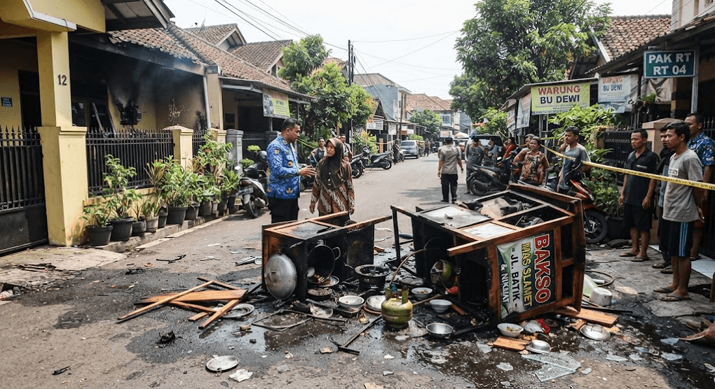 Engulfed in Seconds: Sudden Fireball Explosion Rocks Indonesian Street Vendor's Meatball Cart Engulfed in Seconds: Sudden Fireball Explosion Rocks Indonesian Street Vendor's Meatball Cart
