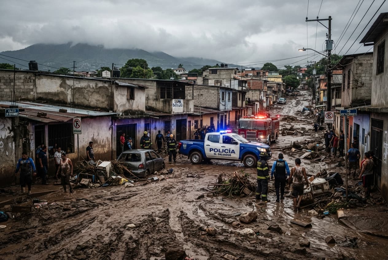 Flash Flood Disaster: Torrential Rains In San Salvador Suburbs Claim Two Lives Following Mudslide Flash Flood Disaster: Torrential Rains In San Salvador Suburbs Claim Two Lives Following Mudslide
