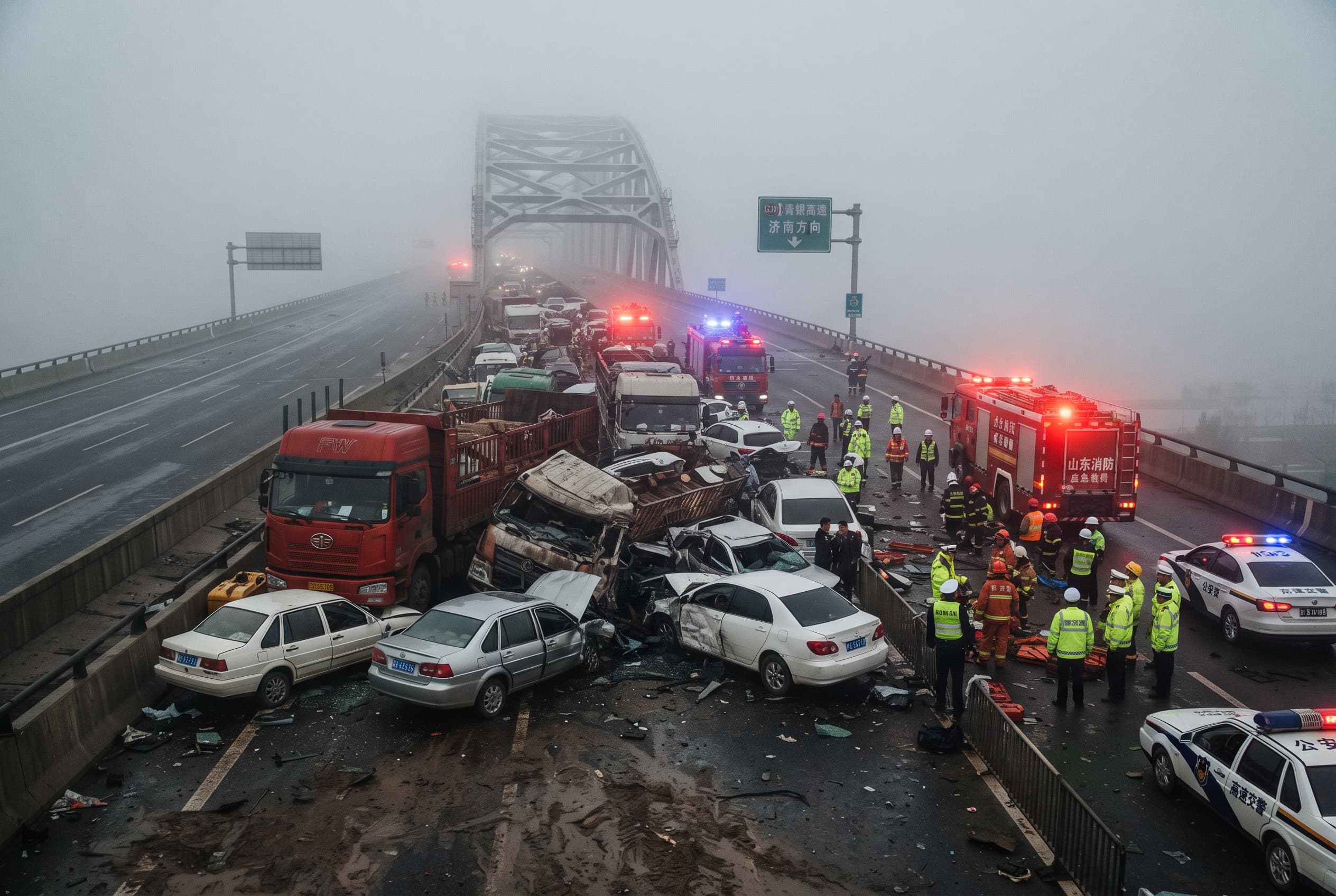 Dense Fog Triggers Fatal Expressway Pileup in Shandong, Five Dead in Highway Disaster Dense Fog Triggers Fatal Expressway Pileup in Shandong, Five Dead in Highway Disaster