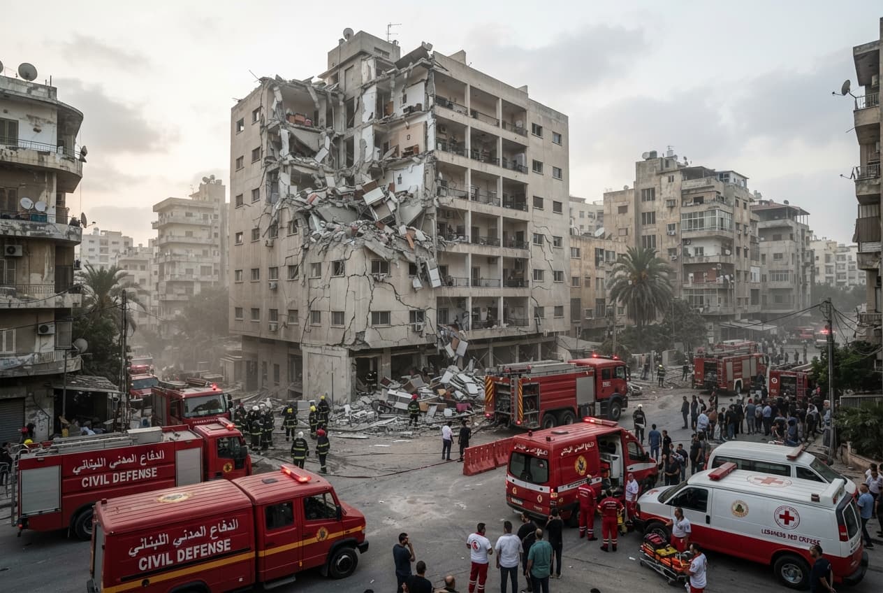 Capital Suburb Attack: Precision Drone Strike Levels Residential Property in Southern Beirut Capital Suburb Attack: Precision Drone Strike Levels Residential Property in Southern Beirut