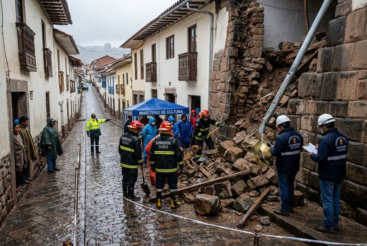 Tourist Guide Killed: Ancient Retaining Wall Collapses onto Historic Cusco Walkway Following Heavy Rainfall Tourist Guide Killed: Ancient Retaining Wall Collapses onto Historic Cusco Walkway Following Heavy Rainfall