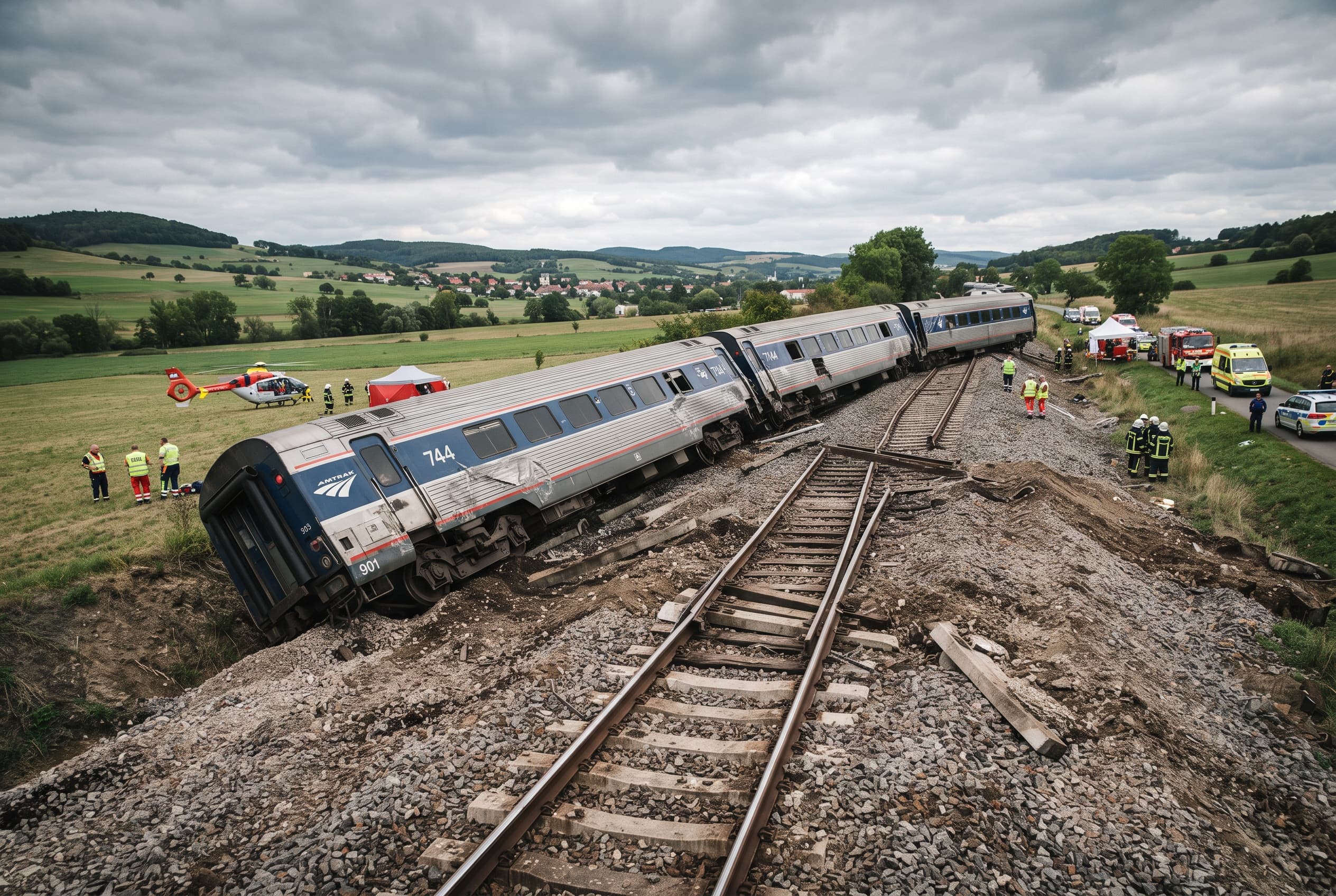 Rail Derailment Near Munich Junction: Two Conductors Injured as Eighty Passengers Are Evacuated Rail Derailment Near Munich Junction: Two Conductors Injured as Eighty Passengers Are Evacuated