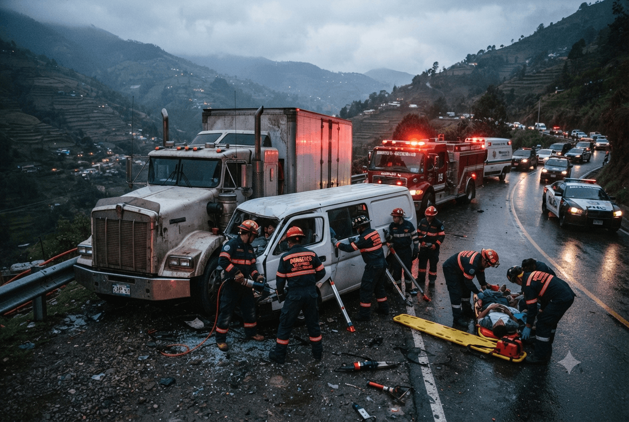 Semi-Truck Crash Strikes: Quetzaltenango Road Collision Kills Four Amid Winding Mountain Pass Hazards Semi-Truck Crash Strikes: Quetzaltenango Road Collision Kills Four Amid Winding Mountain Pass Hazards