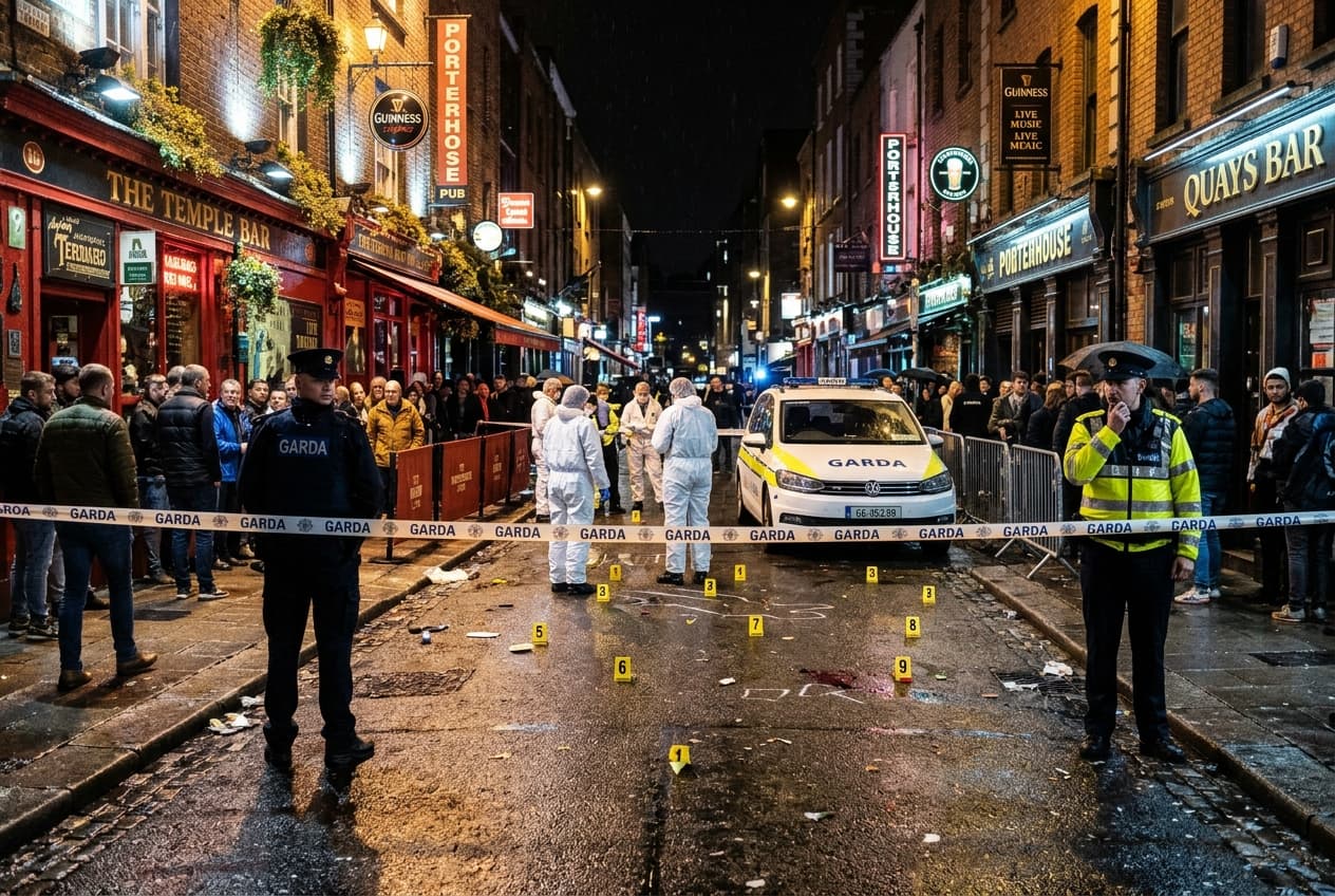 Blood on Dublin Street: Young Man Stabbed in Late-Night Assault in City Centre, Rushed to Hospital, Area Sealed Blood on Dublin Street: Young Man Stabbed in Late-Night Assault in City Centre, Rushed to Hospital, Area Sealed