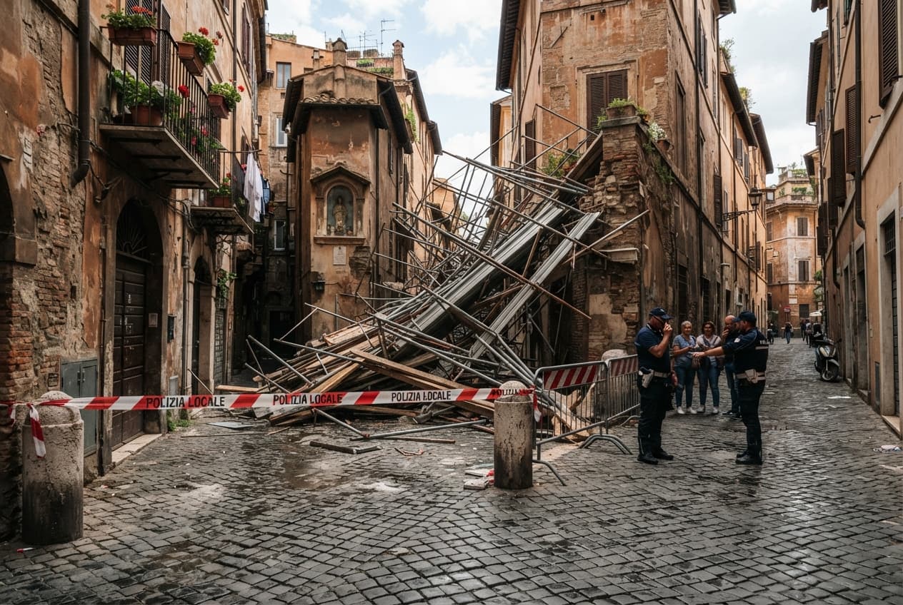 Rome Scaffolding Collapse: Historic Renovation Site Accident Kills One Construction Worker Rome Scaffolding Collapse: Historic Renovation Site Accident Kills One Construction Worker