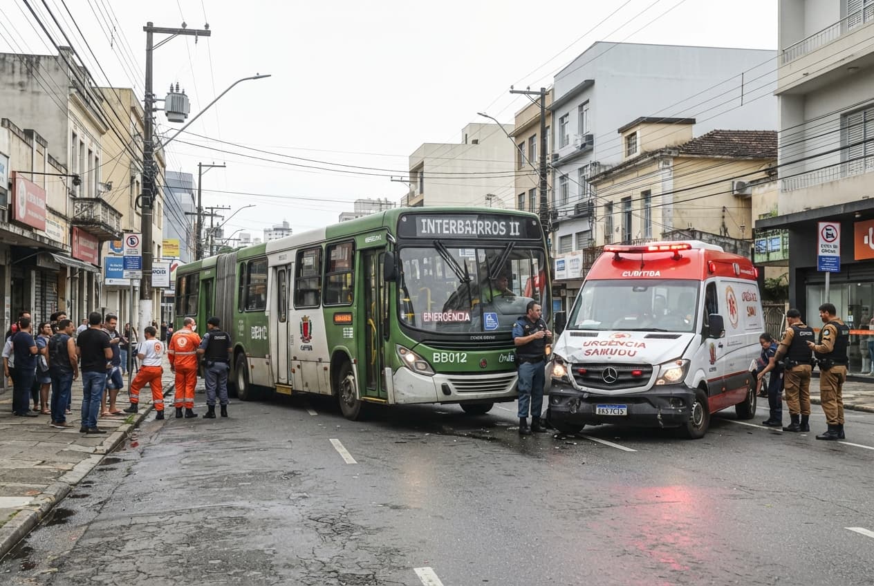 Secondary Crash In Cajuru, Bus Slams Into Responding Ambulance Treating Injured Motorcyclist Secondary Crash In Cajuru, Bus Slams Into Responding Ambulance Treating Injured Motorcyclist