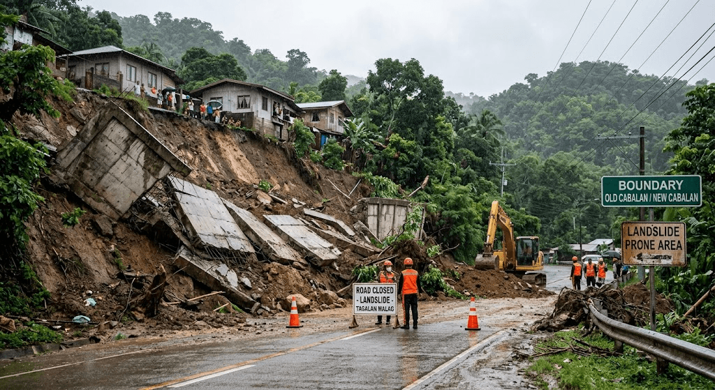 Landslide Hits Cabalan Boundary as Heavy Rain Topples Retaining Wall Landslide Hits Cabalan Boundary as Heavy Rain Topples Retaining Wall