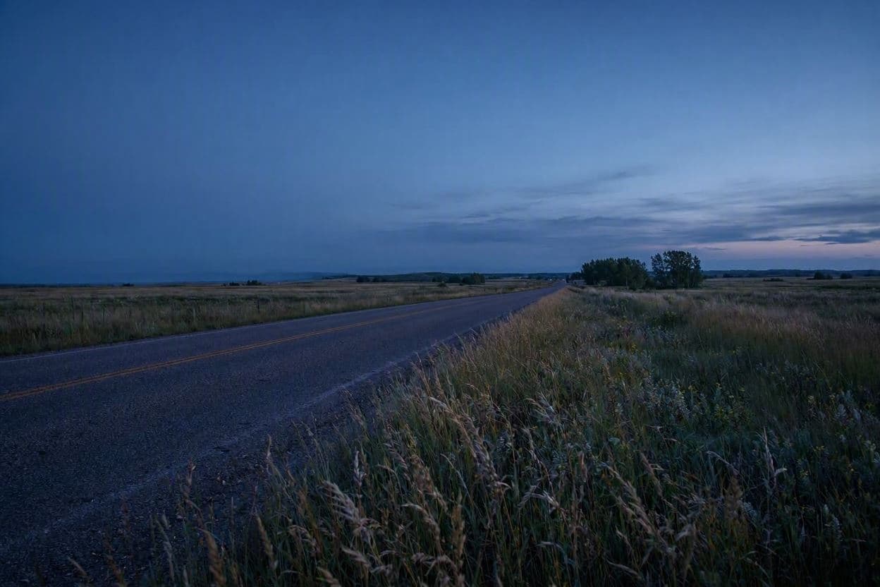 Silence follows the sirens on a Manitoba highway. Silence follows the sirens on a Manitoba highway.