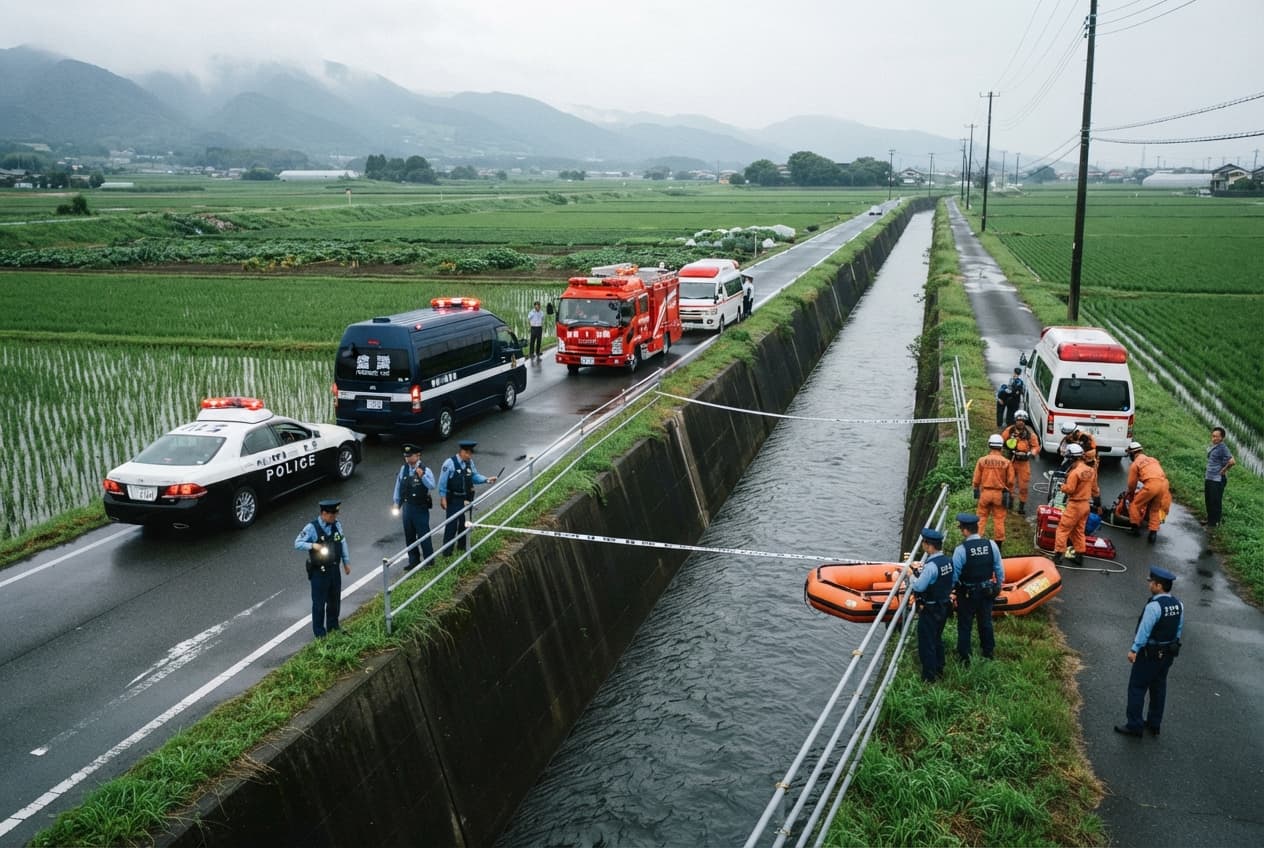Chiba Irrigation Canal Tragedy: Elderly Motorist Dies After Car Plunges into Waterway Chiba Irrigation Canal Tragedy: Elderly Motorist Dies After Car Plunges into Waterway