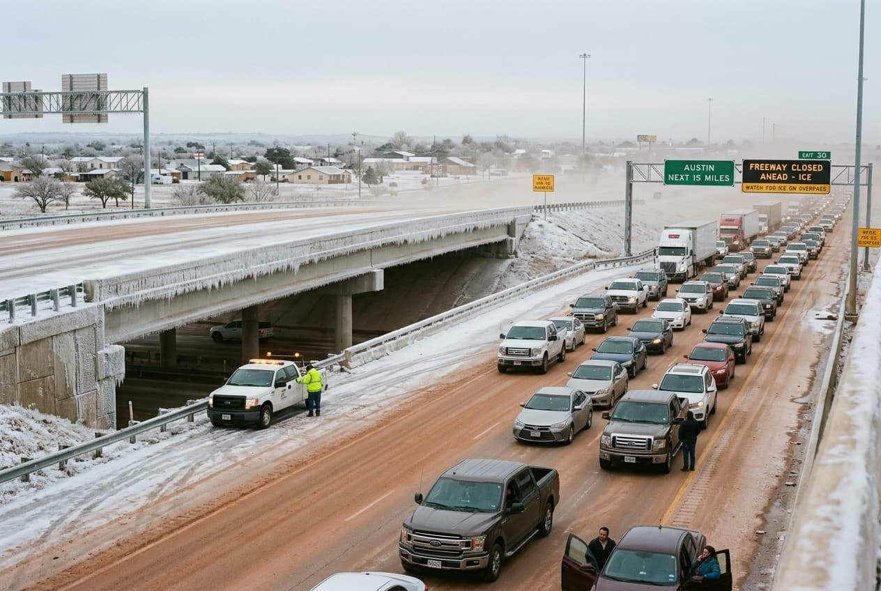 Deadly Dust and Black Ice in Texas: High Winds Cause Chain-Reaction Crash Amid Sudden Frost Emergency Deadly Dust and Black Ice in Texas: High Winds Cause Chain-Reaction Crash Amid Sudden Frost Emergency