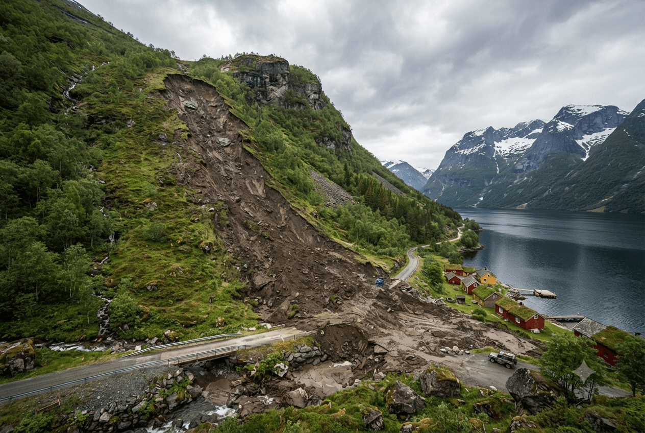 Fatal Mountain Mudslide: Two People Perish In Remote Norwegian Home Destroyed By Earth Movement Fatal Mountain Mudslide: Two People Perish In Remote Norwegian Home Destroyed By Earth Movement