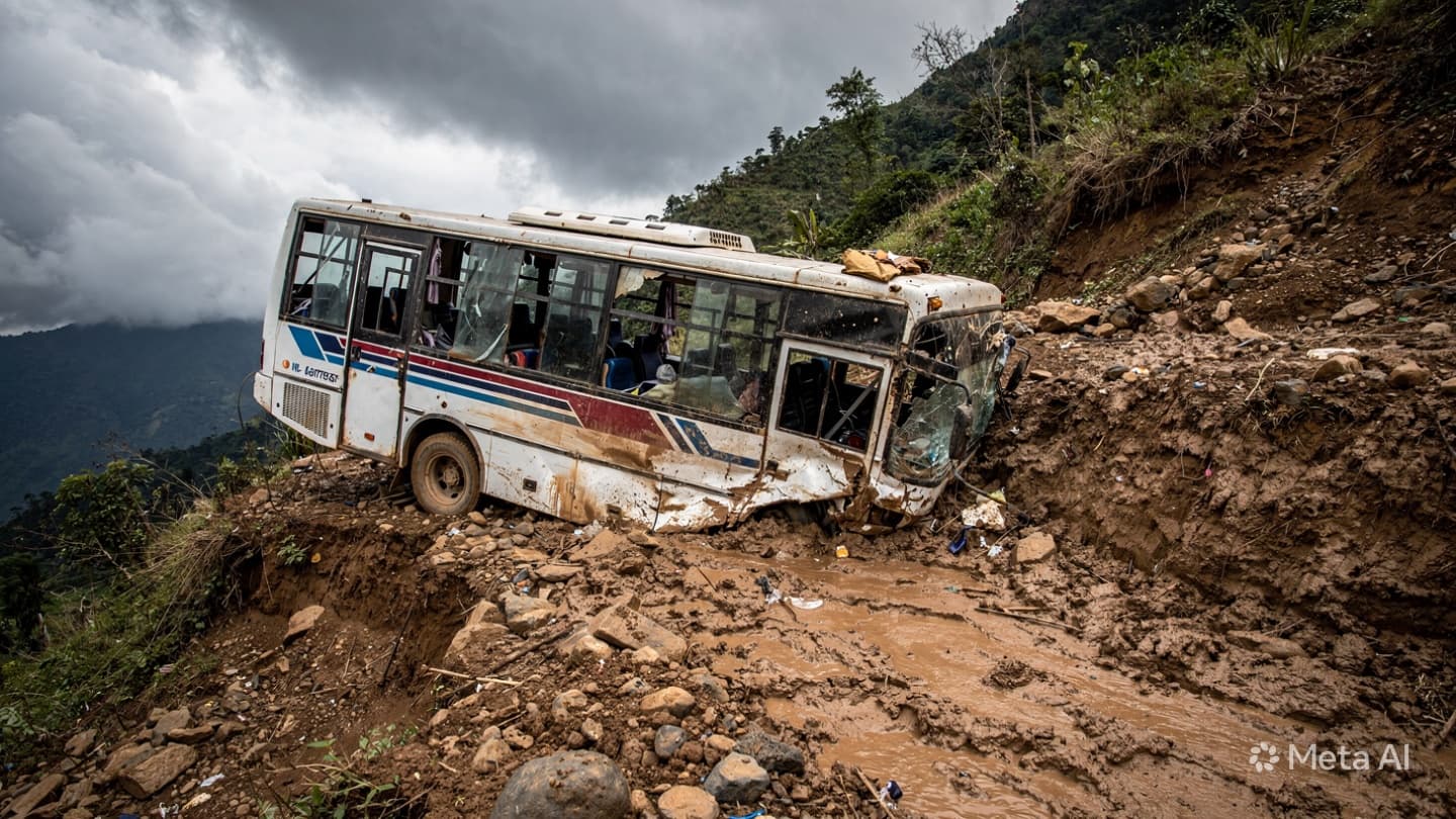 Shan State Tragedy: Three Passengers Killed After Public Bus Loses Control on Mountain Road Shan State Tragedy: Three Passengers Killed After Public Bus Loses Control on Mountain Road