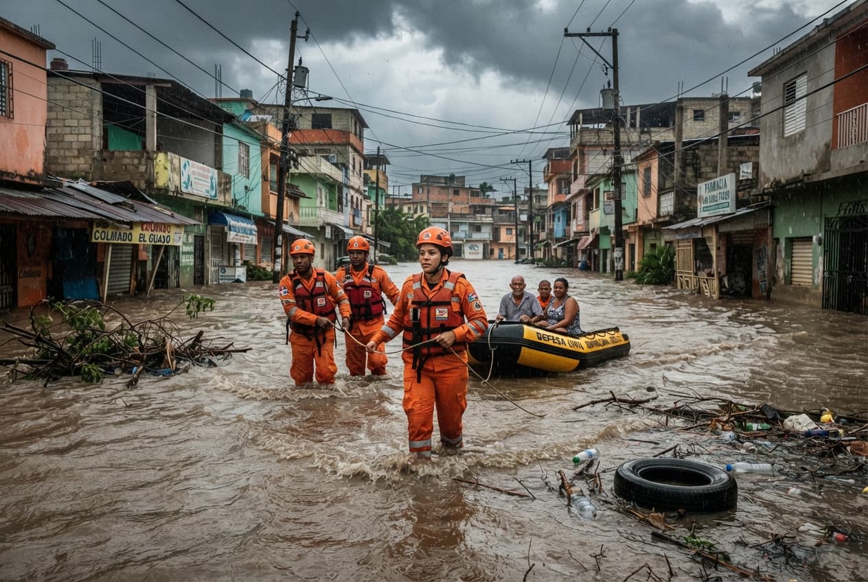 Santo Domingo Disasters: Heavy Tropical Downpours Leave Two Dead Following Flash Floods and Collapses Santo Domingo Disasters: Heavy Tropical Downpours Leave Two Dead Following Flash Floods and Collapses